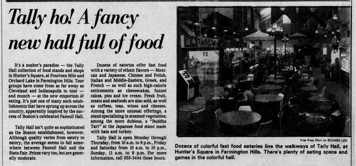 Tally Hall (Hunters Square) - 1982 Article